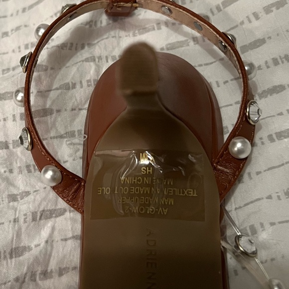 Adrienne Vittadini Glow-2 Strappy Crystal Sandal Heels in Cognac - Picture 8 of 8